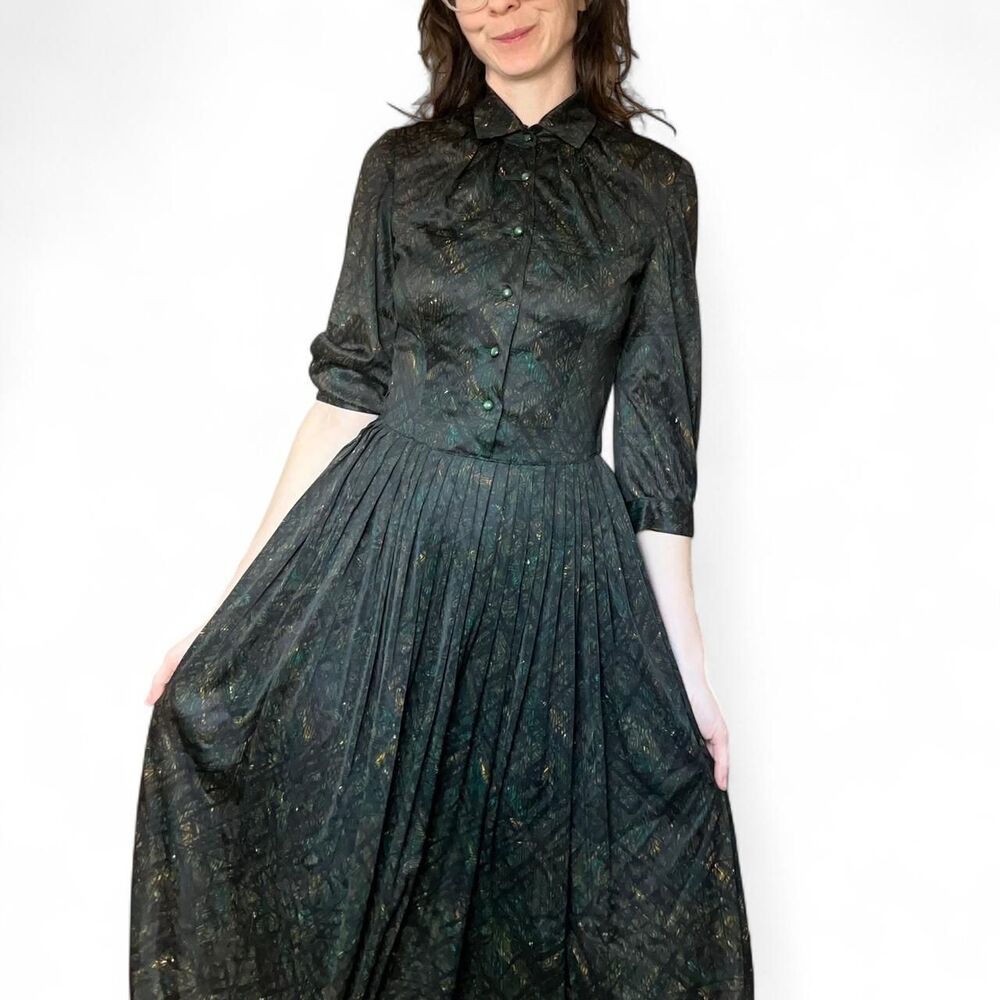 1960s Retro Dress Womens Mide Century Clothing Small